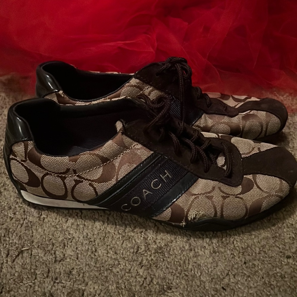 Brown Signature Coach sneakers